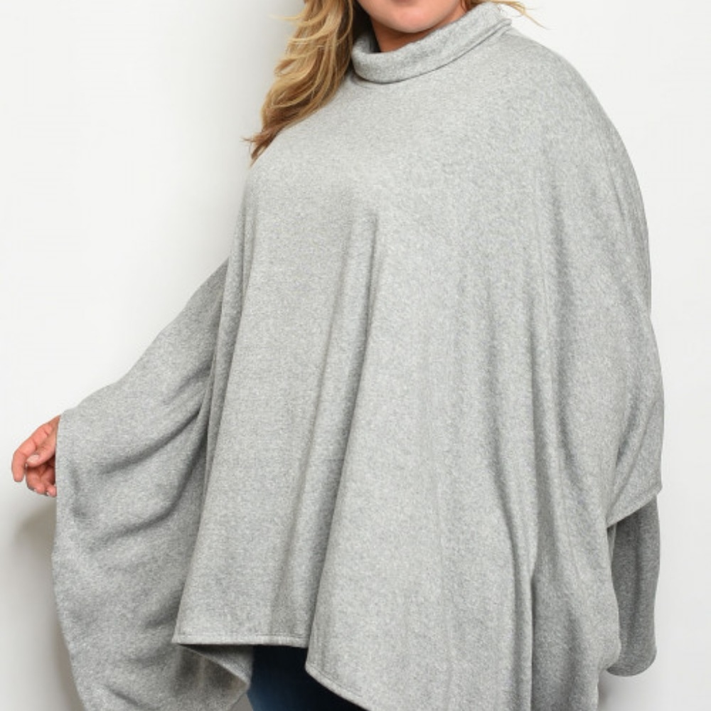 GREY PONCHO - Picture 3 of 4